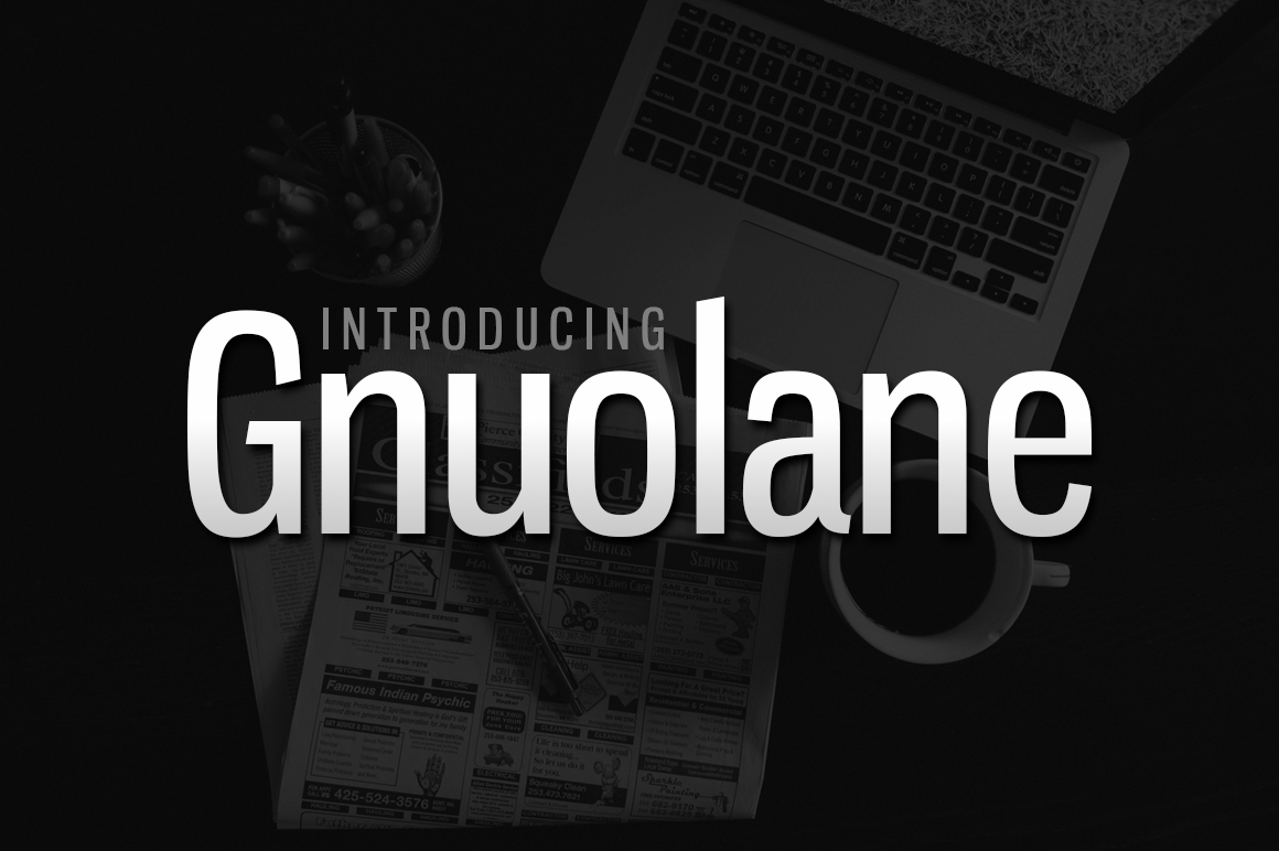 Gnuolane: A Serious Headline Font for Crafters